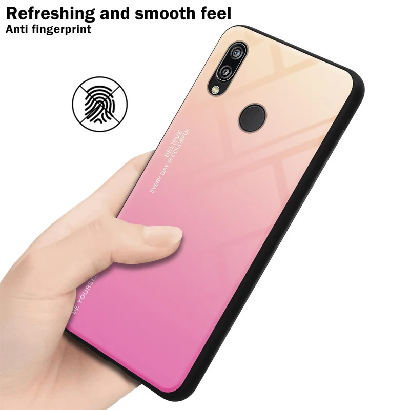 Cadorabo Hülle kompatibel mit Huawei P20 LITE 2018 / NOVA 3E Zweifarbige Schutzhülle aus Tempered Glas und TPU Silikon