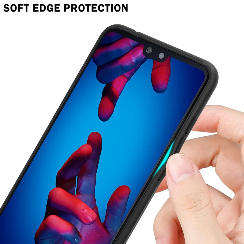 Cadorabo Hülle kompatibel mit Huawei P20 Zweifarbige Schutzhülle aus Tempered Glas und TPU Silikon