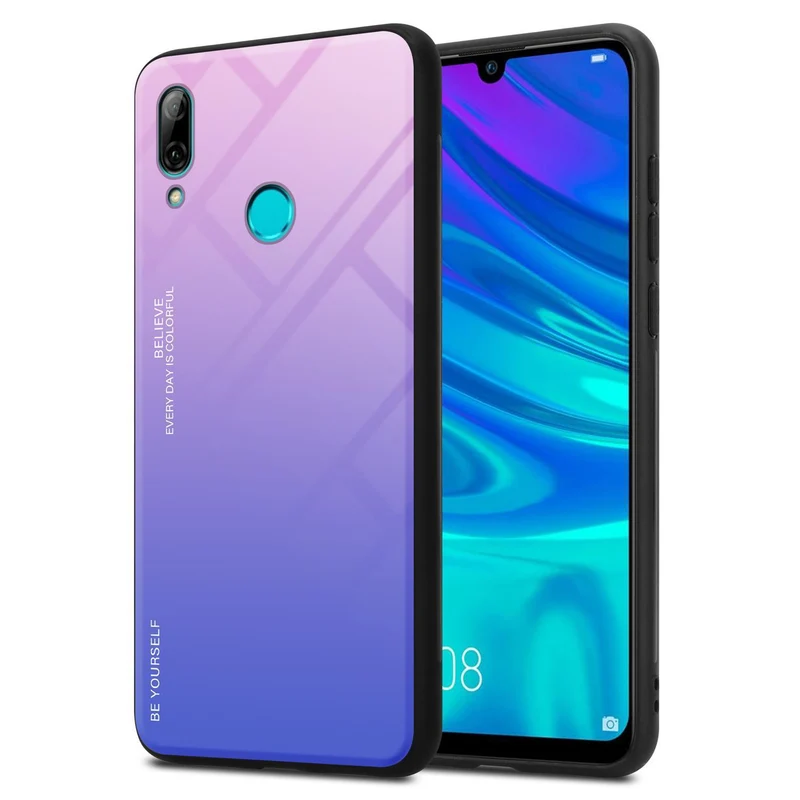Cadorabo Hülle kompatibel mit Honor 10 LITE / Huawei P SMART 2019 Zweifarbige Schutzhülle aus Tempered Glas und TPU Silikon