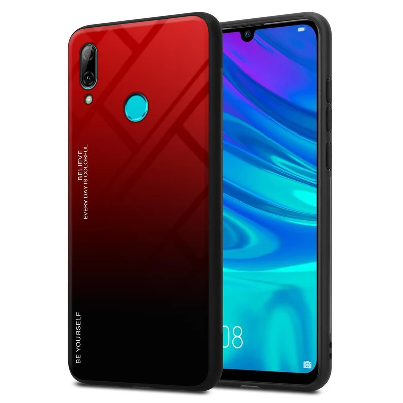 Cadorabo Hülle kompatibel mit Honor 10 LITE / Huawei P SMART 2019 Zweifarbige Schutzhülle aus Tempered Glas und TPU Silikon