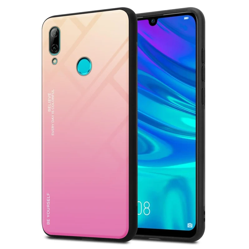 Cadorabo Hülle kompatibel mit Honor 10 LITE / Huawei P SMART 2019 Zweifarbige Schutzhülle aus Tempered Glas und TPU Silikon