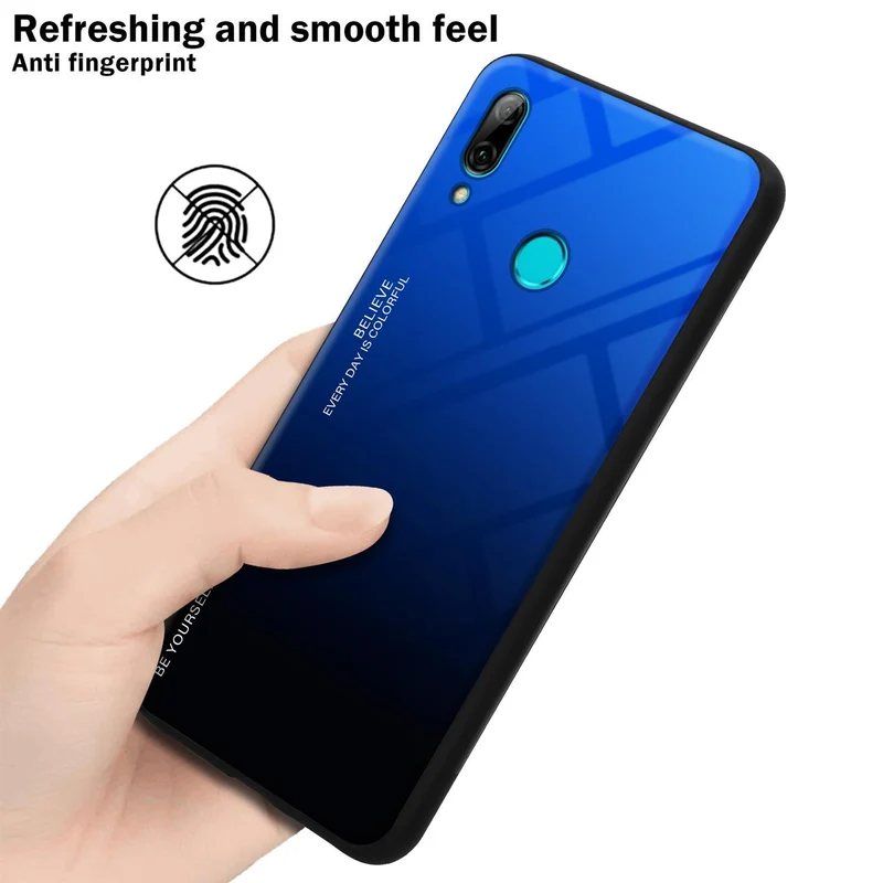 Cadorabo Hülle kompatibel mit Honor 10 LITE / Huawei P SMART 2019 Zweifarbige Schutzhülle aus Tempered Glas und TPU Silikon