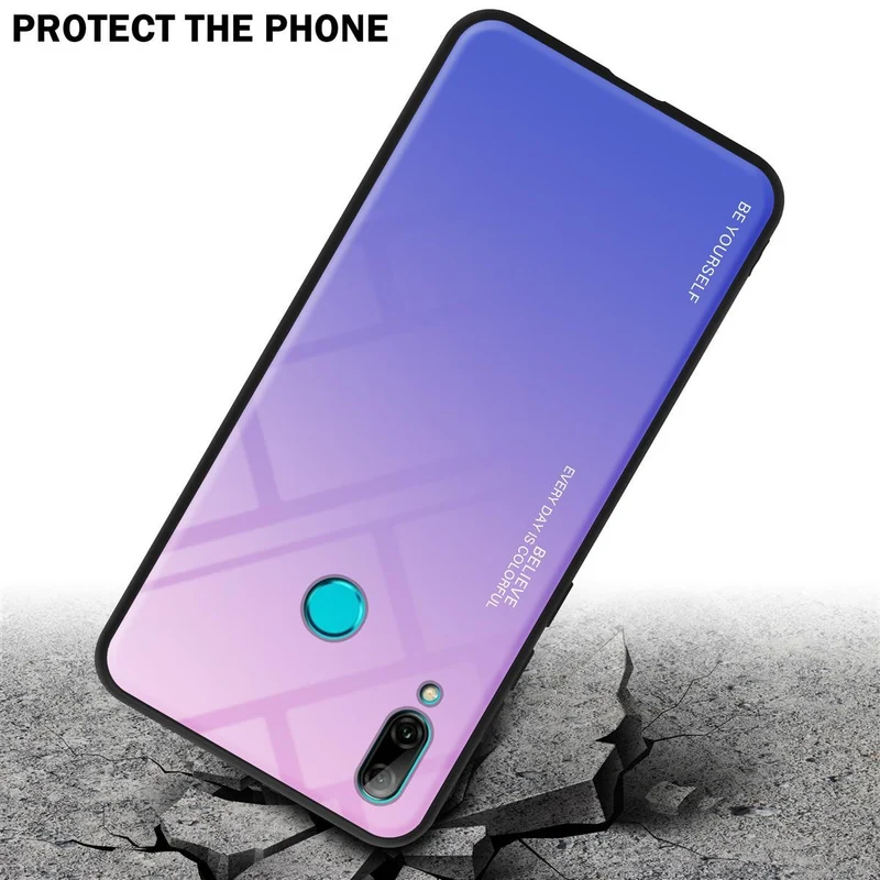 Cadorabo Hülle kompatibel mit Honor 10 LITE / Huawei P SMART 2019 Zweifarbige Schutzhülle aus Tempered Glas und TPU Silikon