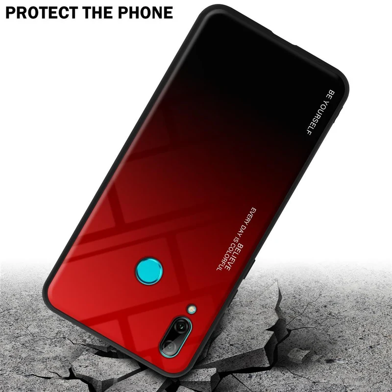 Cadorabo Hülle kompatibel mit Honor 10 LITE / Huawei P SMART 2019 Zweifarbige Schutzhülle aus Tempered Glas und TPU Silikon