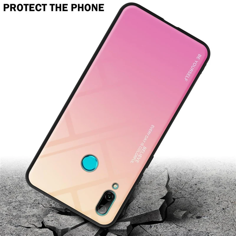 Cadorabo Hülle kompatibel mit Honor 10 LITE / Huawei P SMART 2019 Zweifarbige Schutzhülle aus Tempered Glas und TPU Silikon
