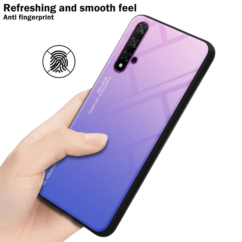 Cadorabo Hülle kompatibel mit Honor 20 / 20S / Huawei NOVA 5T Zweifarbige Schutzhülle aus Tempered Glas und TPU Silikon