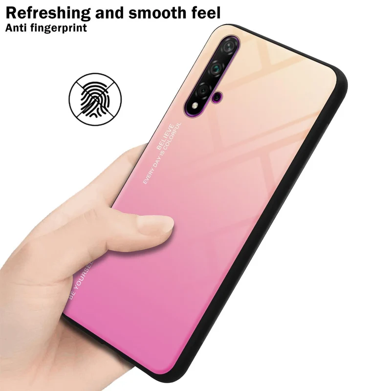 Cadorabo Hülle kompatibel mit Honor 20 / 20S / Huawei NOVA 5T Zweifarbige Schutzhülle aus Tempered Glas und TPU Silikon