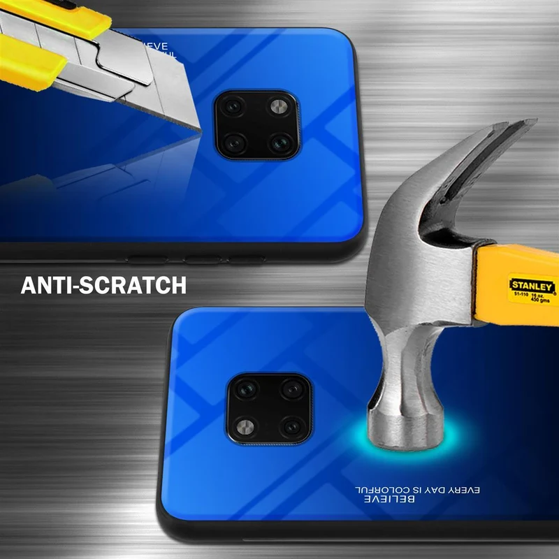 Cadorabo Hülle kompatibel mit Huawei MATE 20 PRO Zweifarbige Schutzhülle aus Tempered Glas und TPU Silikon