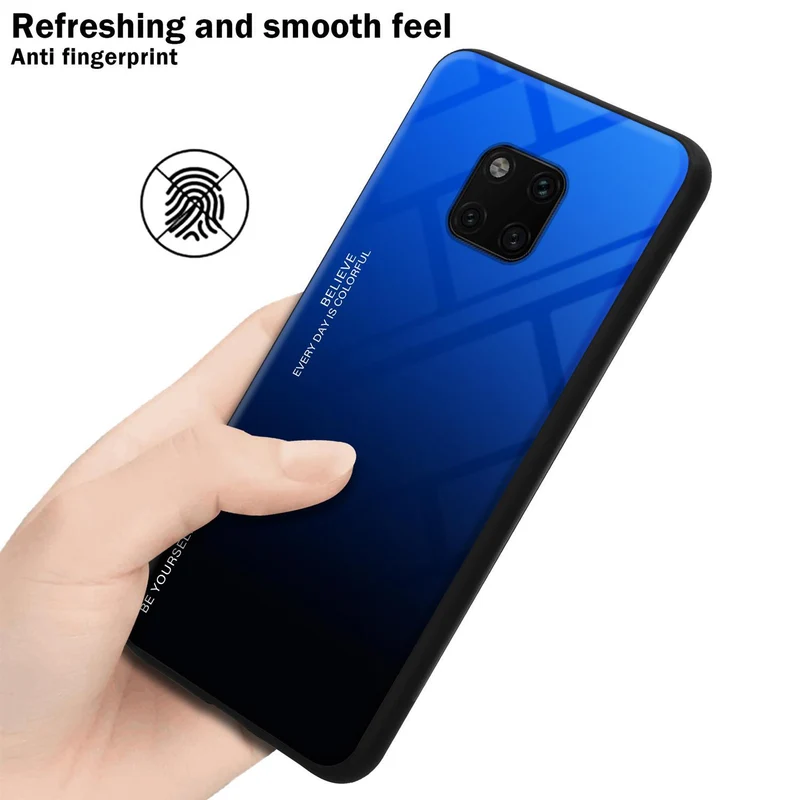 Cadorabo Hülle kompatibel mit Huawei MATE 20 PRO Zweifarbige Schutzhülle aus Tempered Glas und TPU Silikon