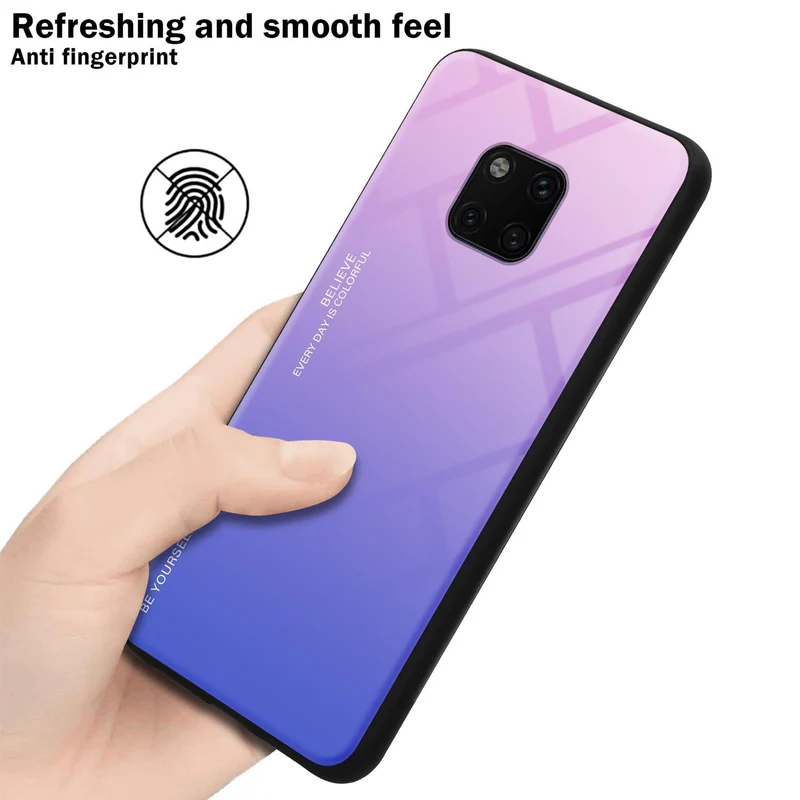 Cadorabo Hülle kompatibel mit Huawei MATE 20 PRO Zweifarbige Schutzhülle aus Tempered Glas und TPU Silikon