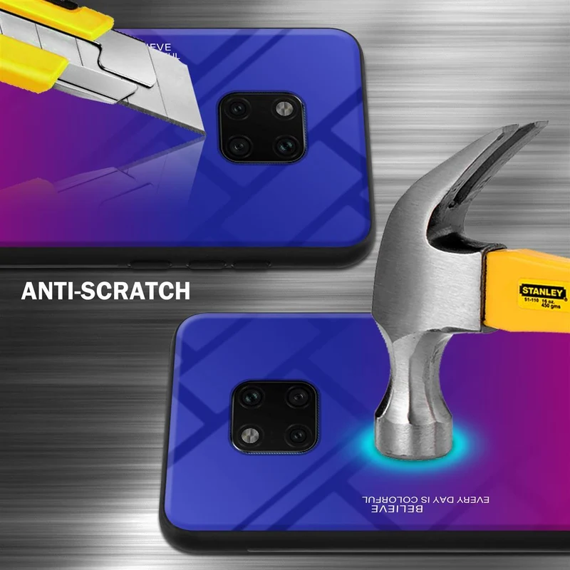 Cadorabo Hülle kompatibel mit Huawei MATE 20 PRO Zweifarbige Schutzhülle aus Tempered Glas und TPU Silikon