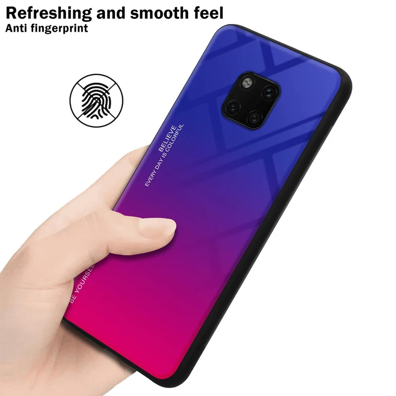 Cadorabo Hülle kompatibel mit Huawei MATE 20 PRO Zweifarbige Schutzhülle aus Tempered Glas und TPU Silikon