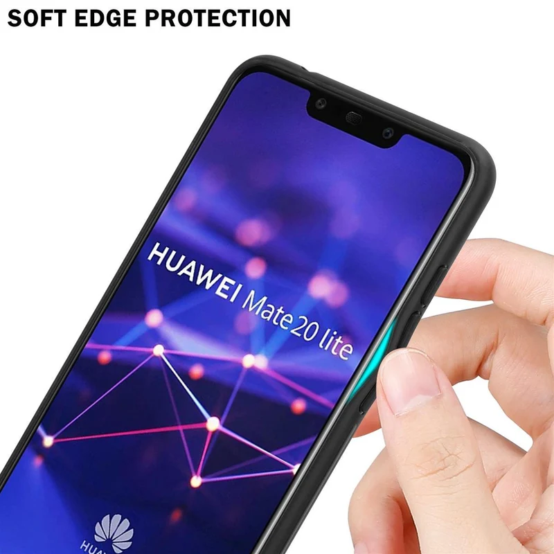 Cadorabo Hülle kompatibel mit Huawei MATE 20 LITE Zweifarbige Schutzhülle aus Tempered Glas und TPU Silikon