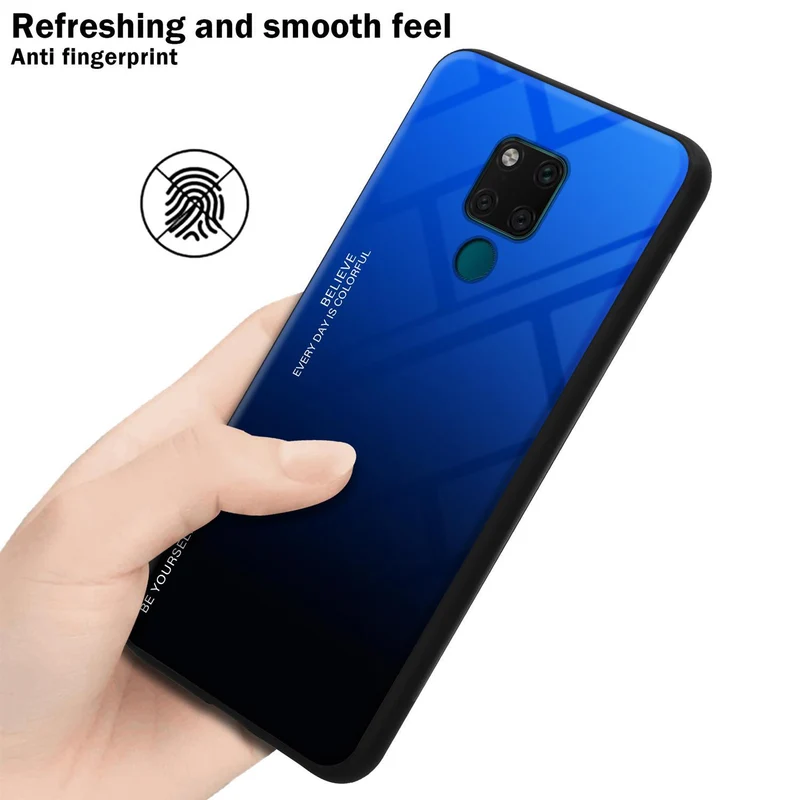 Cadorabo Hülle kompatibel mit Huawei MATE 20 Zweifarbige Schutzhülle aus Tempered Glas und TPU Silikon