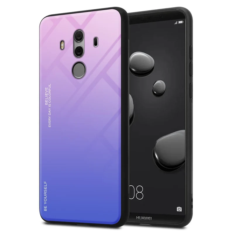 Cadorabo Hülle kompatibel mit Huawei MATE 10 PRO Zweifarbige Schutzhülle aus Tempered Glas und TPU Silikon