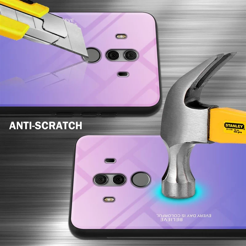 Cadorabo Hülle kompatibel mit Huawei MATE 10 PRO Zweifarbige Schutzhülle aus Tempered Glas und TPU Silikon