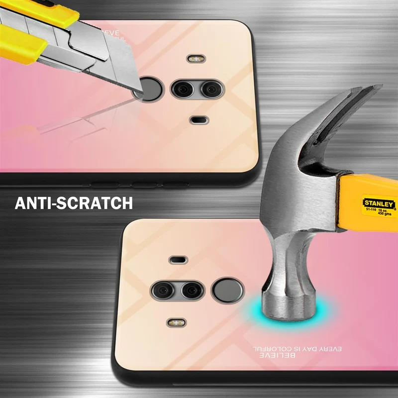 Cadorabo Hülle kompatibel mit Huawei MATE 10 PRO Zweifarbige Schutzhülle aus Tempered Glas und TPU Silikon