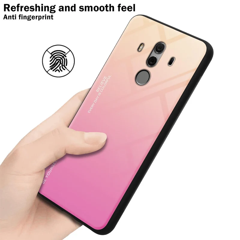 Cadorabo Hülle kompatibel mit Huawei MATE 10 PRO Zweifarbige Schutzhülle aus Tempered Glas und TPU Silikon