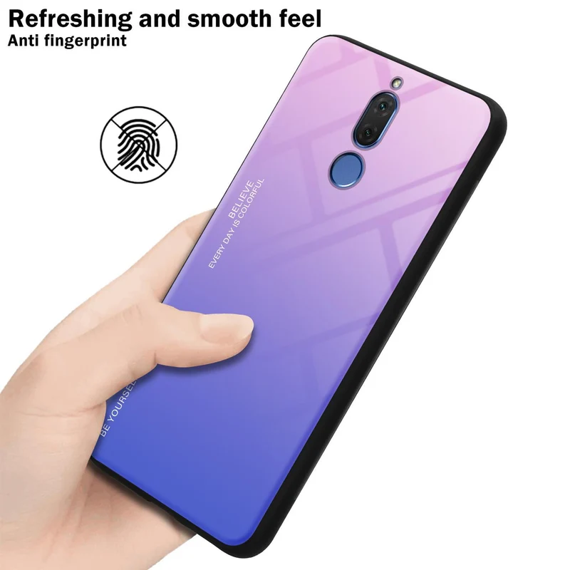 Cadorabo Hülle kompatibel mit Huawei MATE 10 LITE Zweifarbige Schutzhülle aus Tempered Glas und TPU Silikon