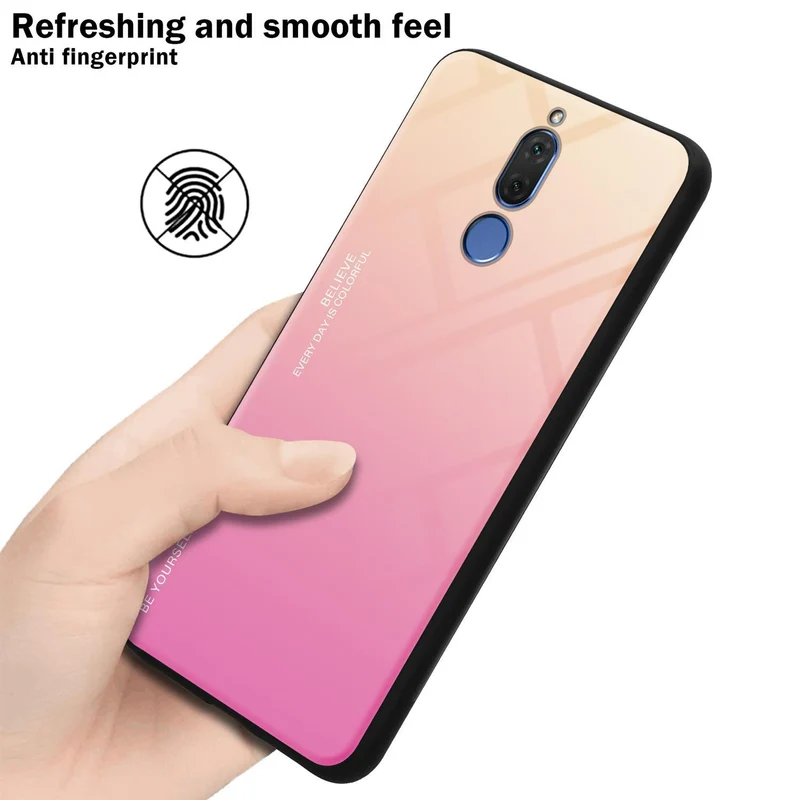 Cadorabo Hülle kompatibel mit Huawei MATE 10 LITE Zweifarbige Schutzhülle aus Tempered Glas und TPU Silikon