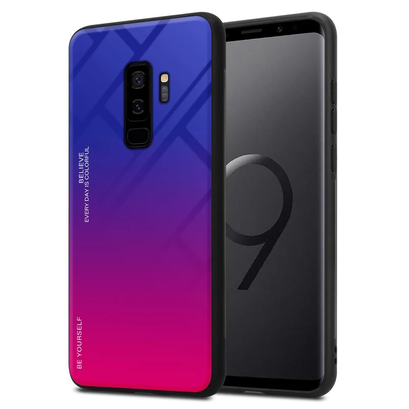 Cadorabo Hülle kompatibel mit Samsung Galaxy S9 PLUS Zweifarbige Schutzhülle aus Tempered Glas und TPU Silikon