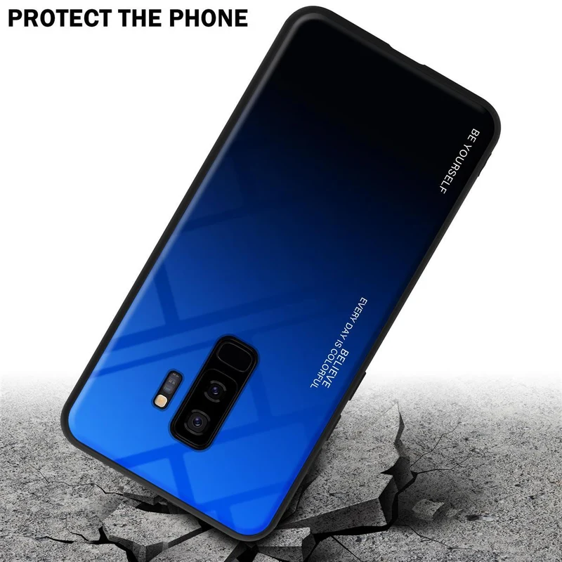 Cadorabo Hülle kompatibel mit Samsung Galaxy S9 PLUS Zweifarbige Schutzhülle aus Tempered Glas und TPU Silikon