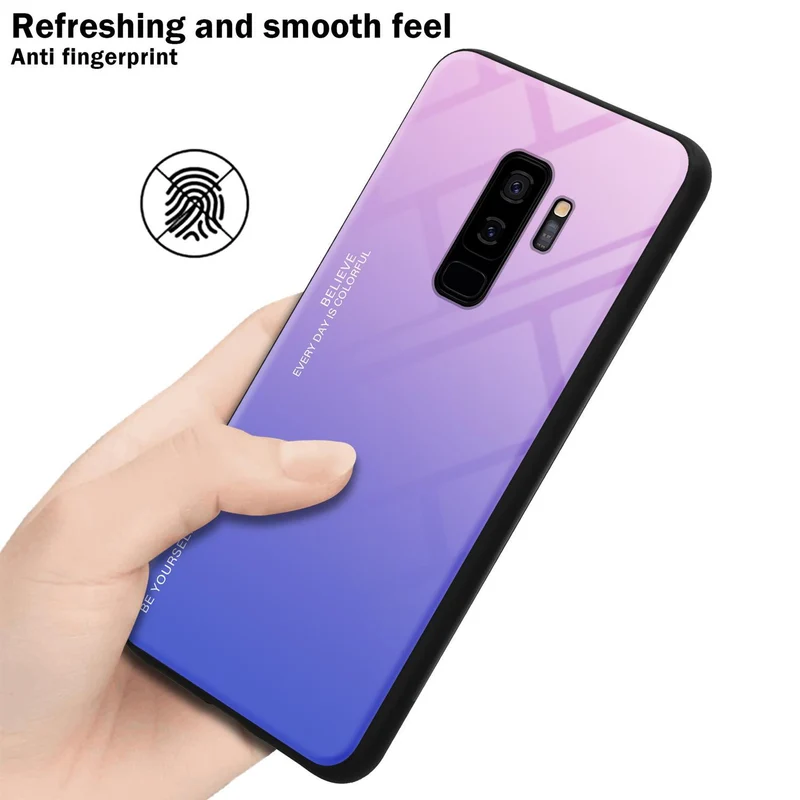 Cadorabo Hülle kompatibel mit Samsung Galaxy S9 PLUS Zweifarbige Schutzhülle aus Tempered Glas und TPU Silikon