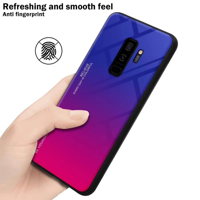 Cadorabo Hülle kompatibel mit Samsung Galaxy S9 PLUS Zweifarbige Schutzhülle aus Tempered Glas und TPU Silikon