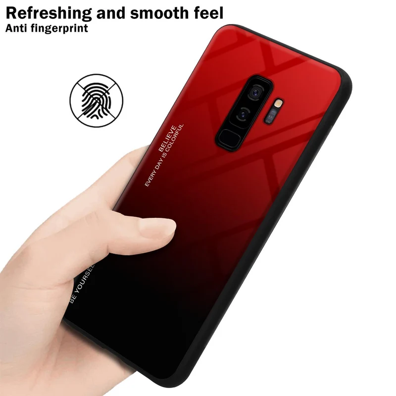 Cadorabo Hülle kompatibel mit Samsung Galaxy S9 PLUS Zweifarbige Schutzhülle aus Tempered Glas und TPU Silikon