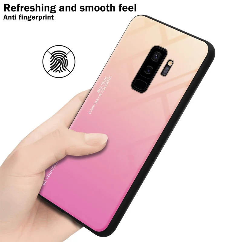 Cadorabo Hülle kompatibel mit Samsung Galaxy S9 PLUS Zweifarbige Schutzhülle aus Tempered Glas und TPU Silikon