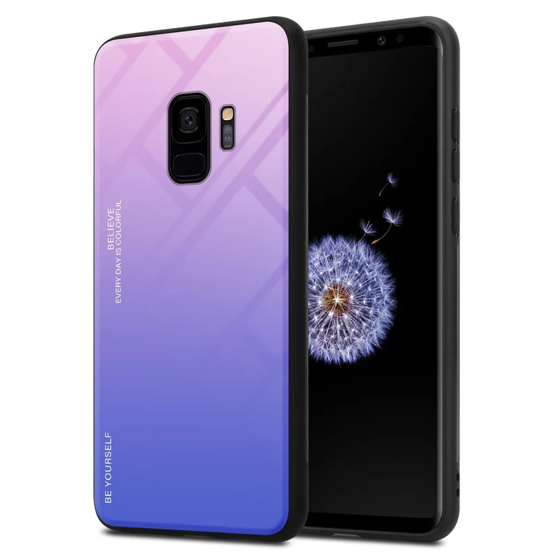 Cadorabo Hülle kompatibel mit Samsung Galaxy S9 Zweifarbige Schutzhülle aus Tempered Glas und TPU Silikon