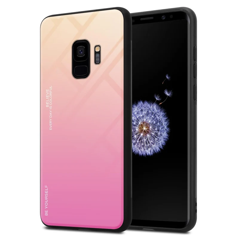 Cadorabo Hülle kompatibel mit Samsung Galaxy S9 Zweifarbige Schutzhülle aus Tempered Glas und TPU Silikon