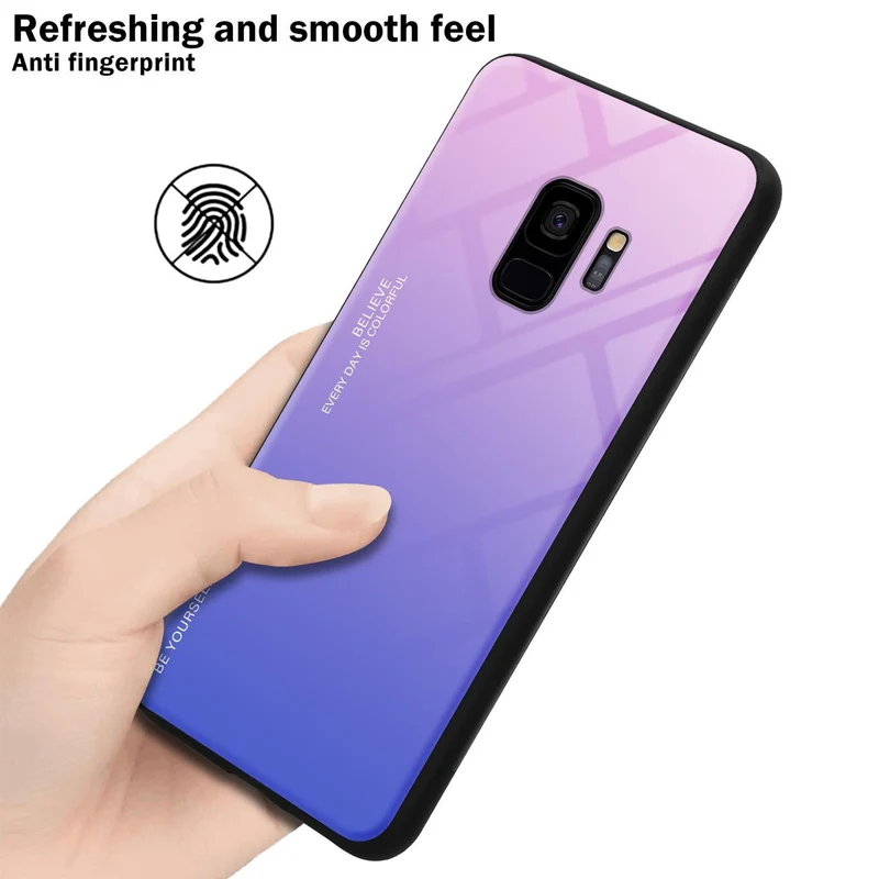 Cadorabo Hülle kompatibel mit Samsung Galaxy S9 Zweifarbige Schutzhülle aus Tempered Glas und TPU Silikon