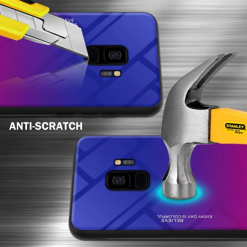 Cadorabo Hülle kompatibel mit Samsung Galaxy S9 Zweifarbige Schutzhülle aus Tempered Glas und TPU Silikon