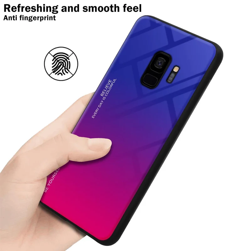 Cadorabo Hülle kompatibel mit Samsung Galaxy S9 Zweifarbige Schutzhülle aus Tempered Glas und TPU Silikon