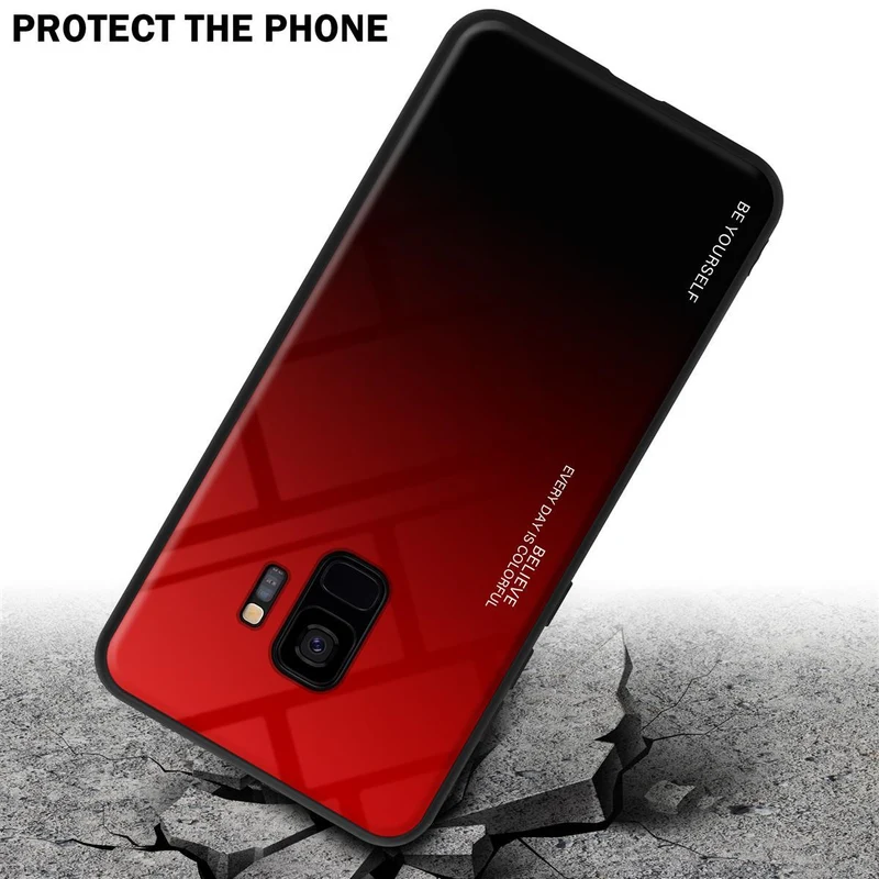 Cadorabo Hülle kompatibel mit Samsung Galaxy S9 Zweifarbige Schutzhülle aus Tempered Glas und TPU Silikon