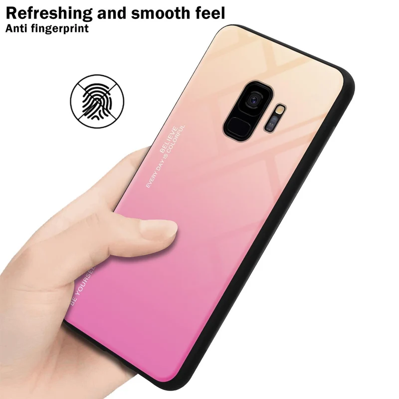 Cadorabo Hülle kompatibel mit Samsung Galaxy S9 Zweifarbige Schutzhülle aus Tempered Glas und TPU Silikon