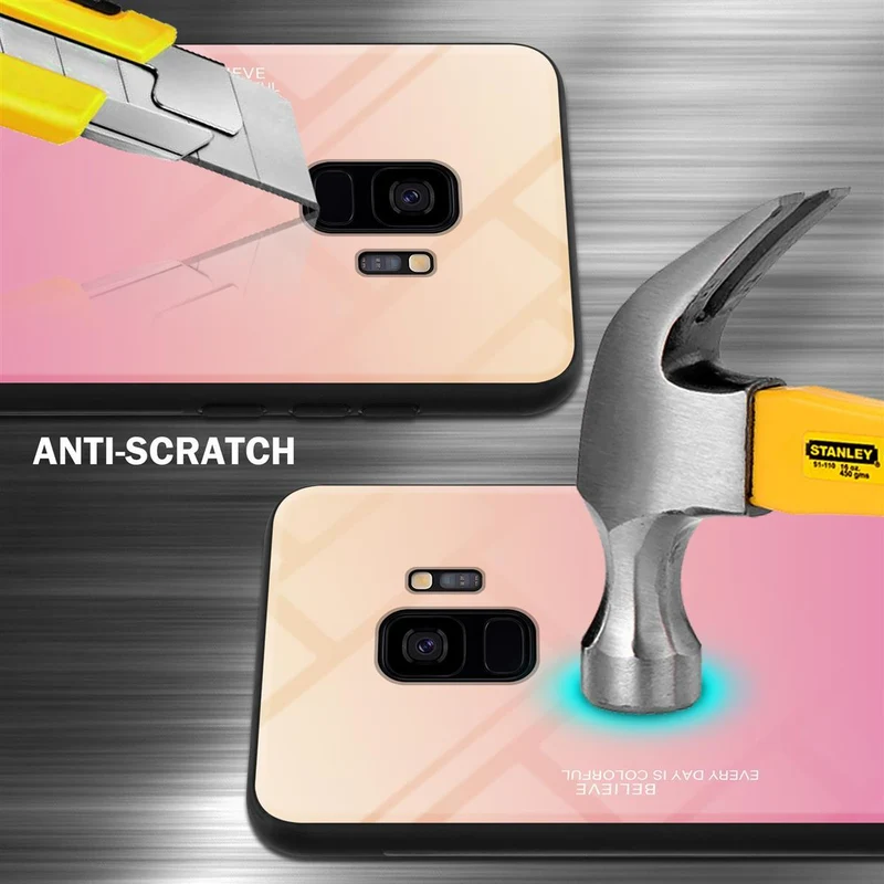 Cadorabo Hülle kompatibel mit Samsung Galaxy S9 Zweifarbige Schutzhülle aus Tempered Glas und TPU Silikon