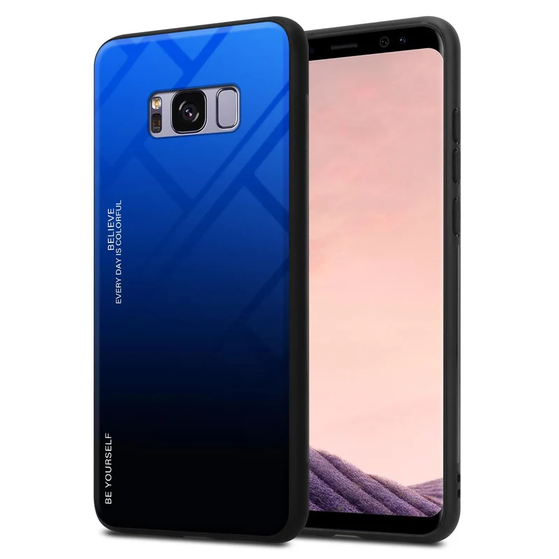 Cadorabo Hülle kompatibel mit Samsung Galaxy S8 PLUS Zweifarbige Schutzhülle aus Tempered Glas und TPU Silikon