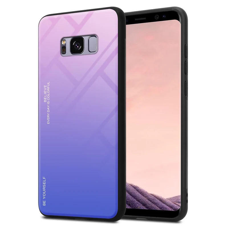 Cadorabo Hülle kompatibel mit Samsung Galaxy S8 PLUS Zweifarbige Schutzhülle aus Tempered Glas und TPU Silikon