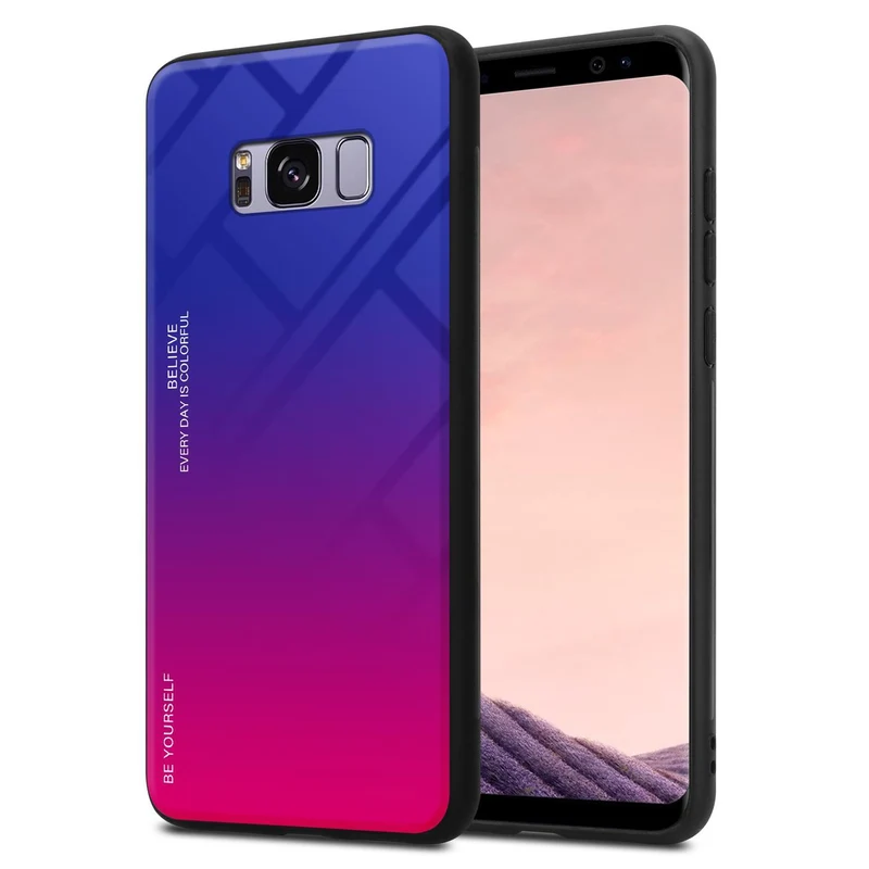 Cadorabo Hülle kompatibel mit Samsung Galaxy S8 PLUS Zweifarbige Schutzhülle aus Tempered Glas und TPU Silikon