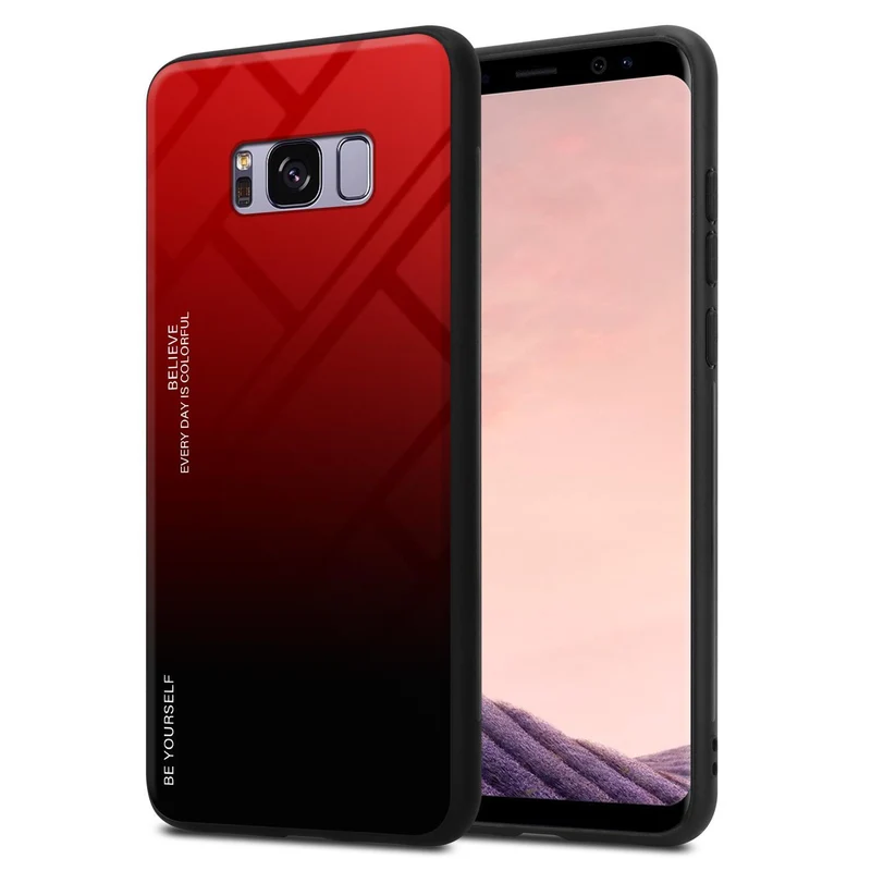 Cadorabo Hülle kompatibel mit Samsung Galaxy S8 PLUS Zweifarbige Schutzhülle aus Tempered Glas und TPU Silikon
