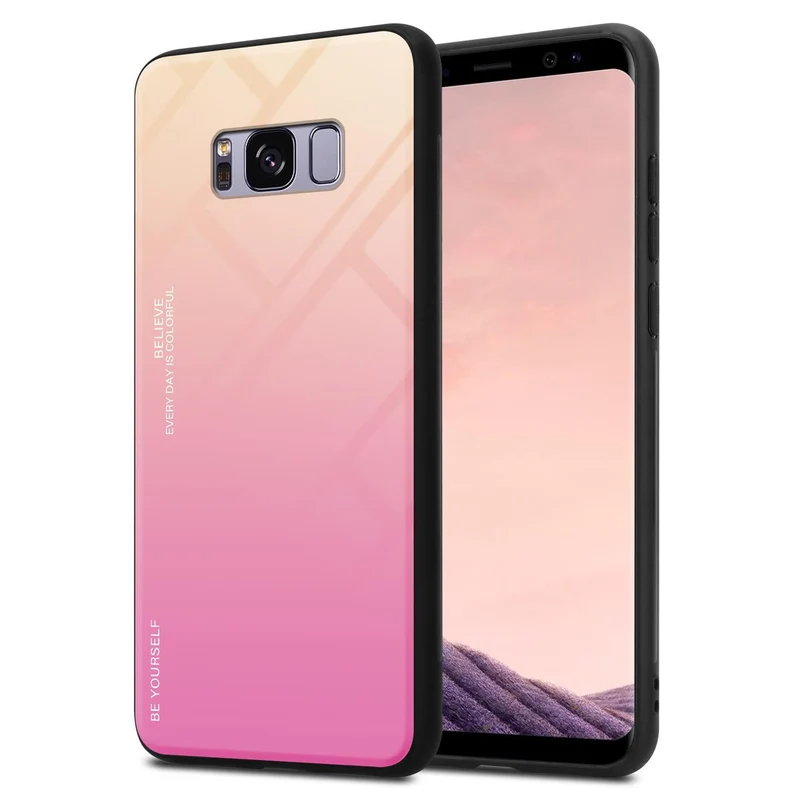 Cadorabo Hülle kompatibel mit Samsung Galaxy S8 PLUS Zweifarbige Schutzhülle aus Tempered Glas und TPU Silikon