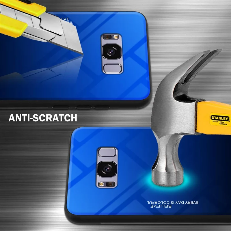 Cadorabo Hülle kompatibel mit Samsung Galaxy S8 PLUS Zweifarbige Schutzhülle aus Tempered Glas und TPU Silikon
