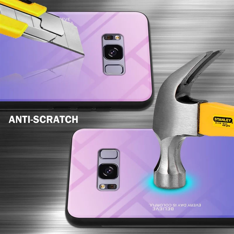 Cadorabo Hülle kompatibel mit Samsung Galaxy S8 PLUS Zweifarbige Schutzhülle aus Tempered Glas und TPU Silikon