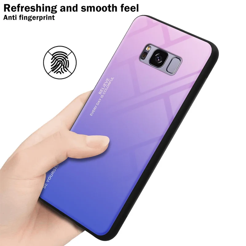 Cadorabo Hülle kompatibel mit Samsung Galaxy S8 PLUS Zweifarbige Schutzhülle aus Tempered Glas und TPU Silikon