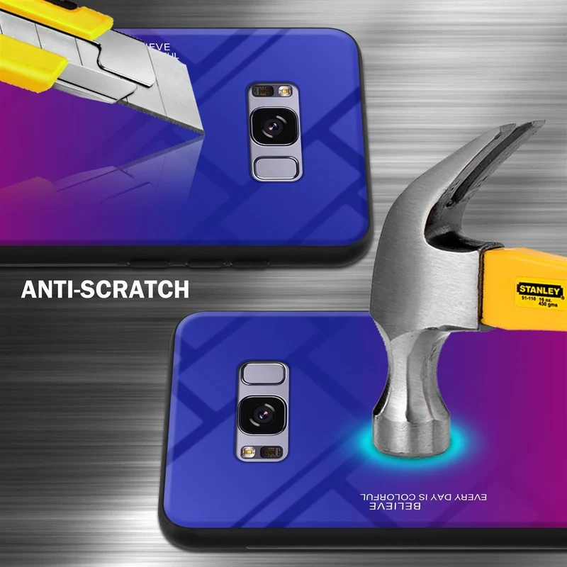 Cadorabo Hülle kompatibel mit Samsung Galaxy S8 PLUS Zweifarbige Schutzhülle aus Tempered Glas und TPU Silikon