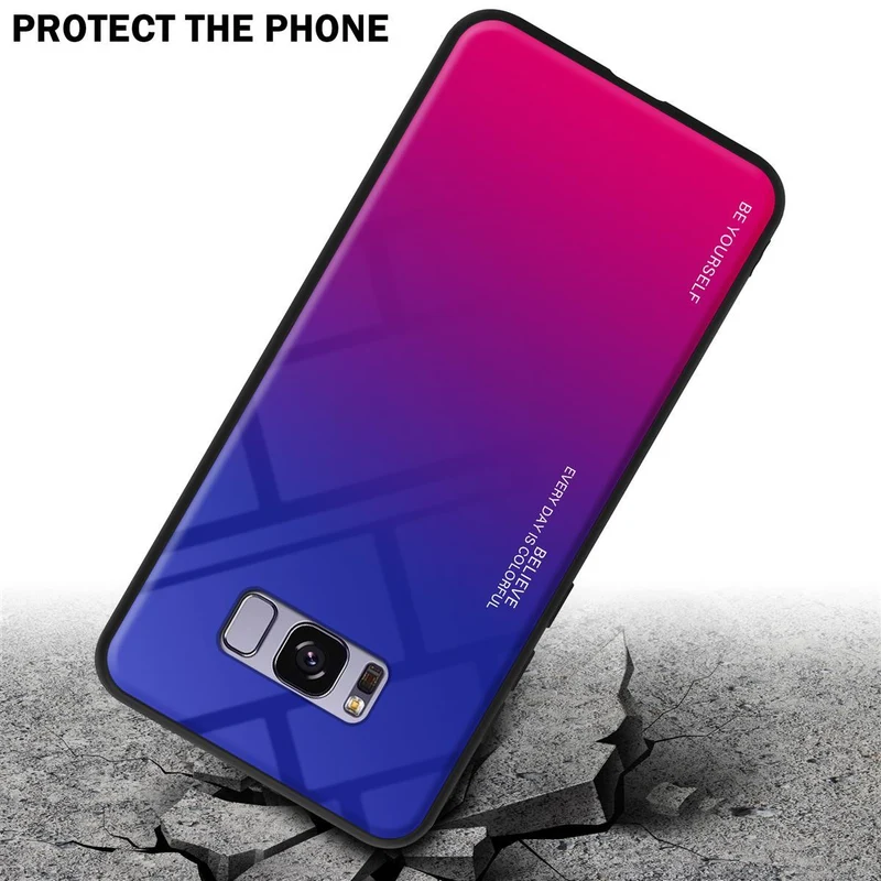 Cadorabo Hülle kompatibel mit Samsung Galaxy S8 PLUS Zweifarbige Schutzhülle aus Tempered Glas und TPU Silikon