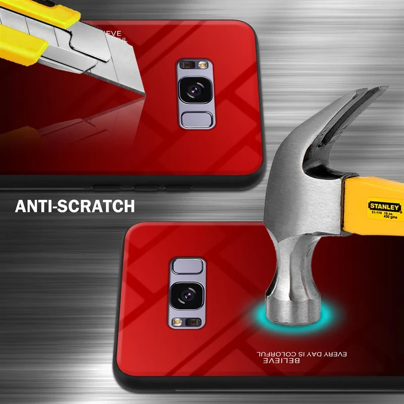 Cadorabo Hülle kompatibel mit Samsung Galaxy S8 PLUS Zweifarbige Schutzhülle aus Tempered Glas und TPU Silikon