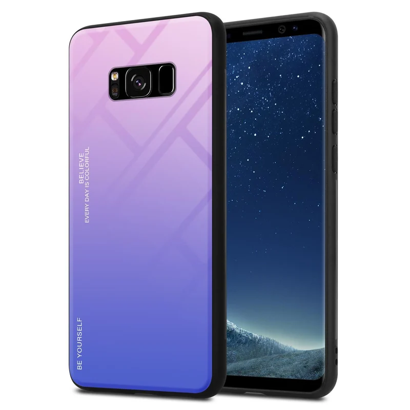 Cadorabo Hülle kompatibel mit Samsung Galaxy S8 Zweifarbige Schutzhülle aus Tempered Glas und TPU Silikon